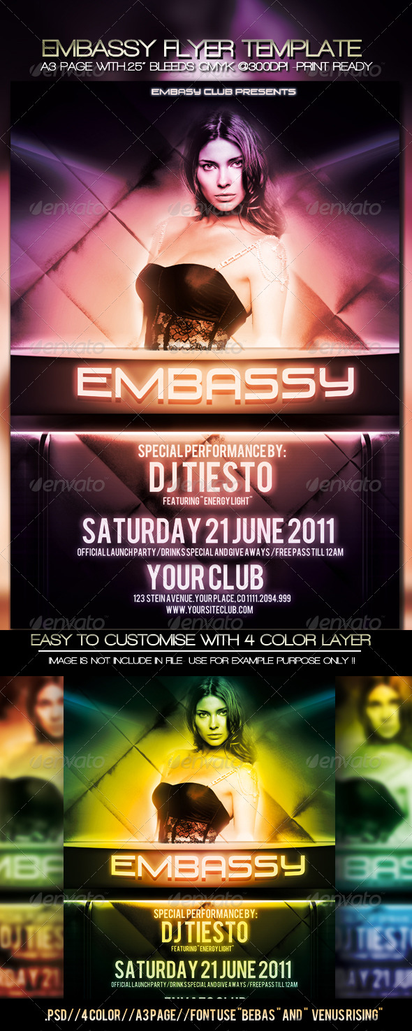 Embassy Party Flyer Template - Clubs & Parties Events