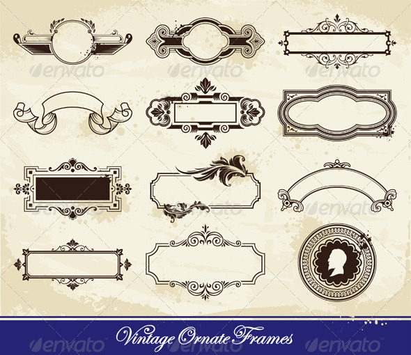 Vector set of vintage frames Vector set of vintage frames