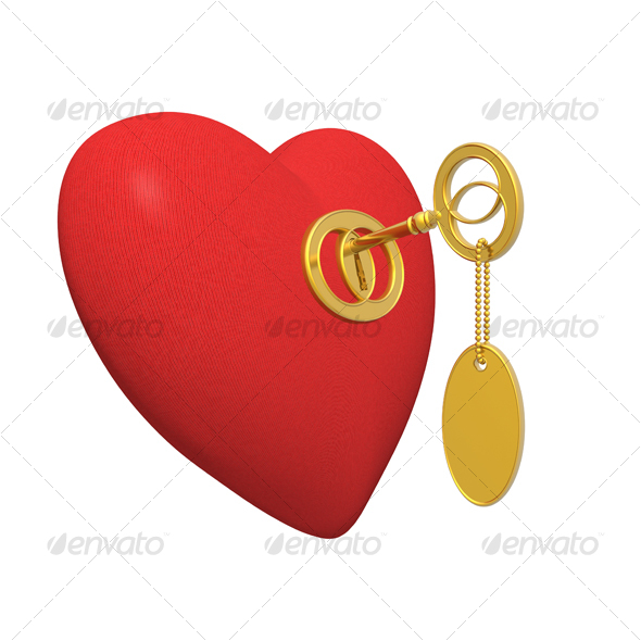 red heart and golden key red heart and golden key