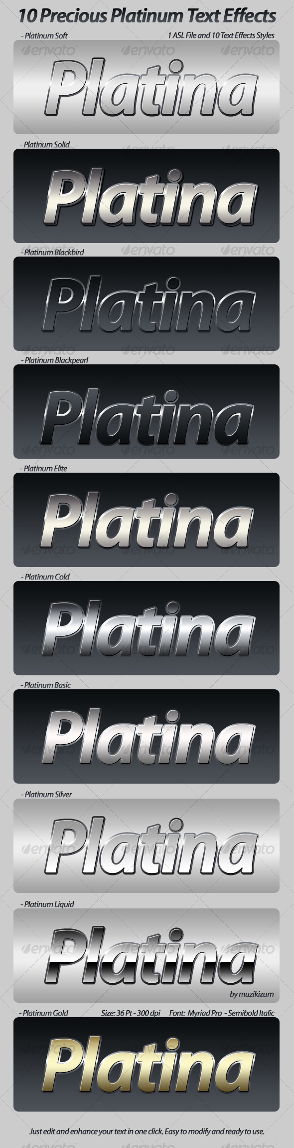 Precious Platinum Photoshop Text Effects & Styles - Text Effects Styles
