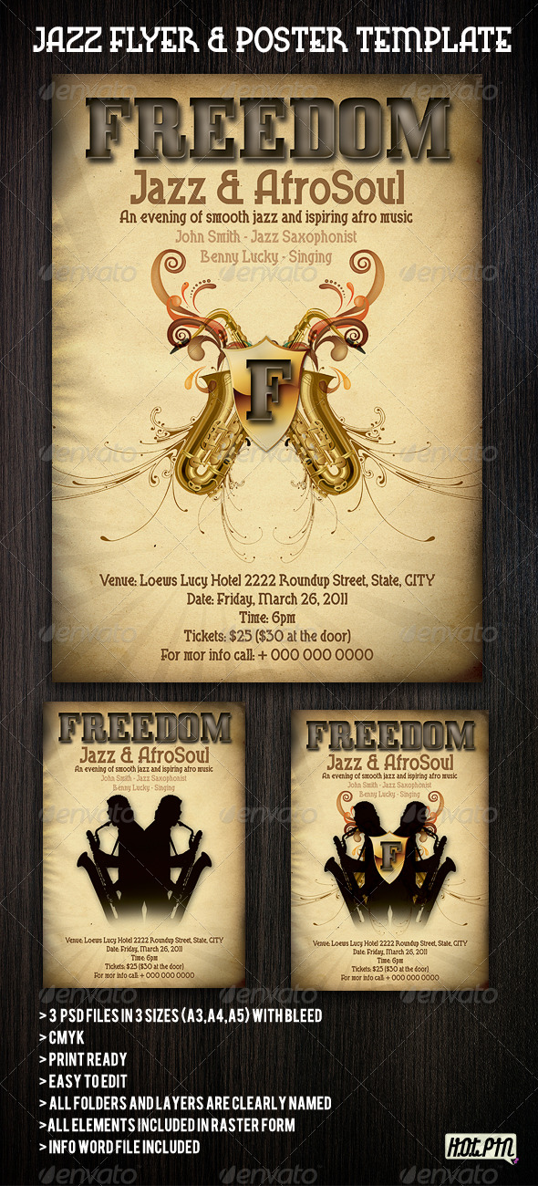 Jazz Flyers & Poster template - Concerts Events