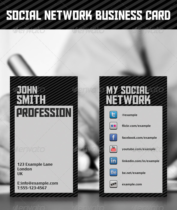 Social Network Business Card - Industry Specific Business Cards