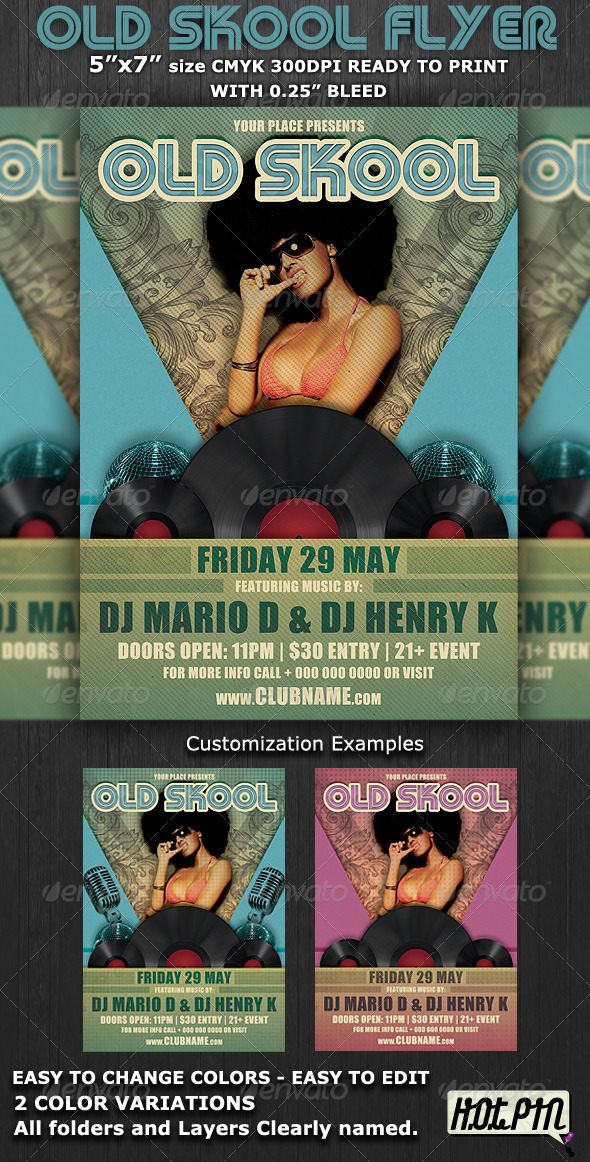 Old Skool Party Flyer Template