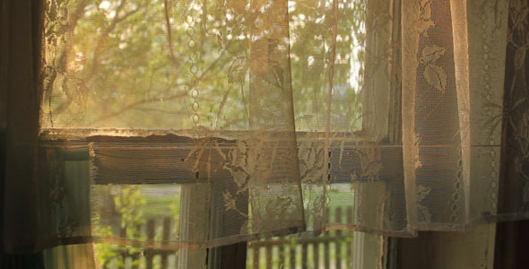 Sunny Evening From An Old Village House Window Sunny Evening From An Old Village House Window