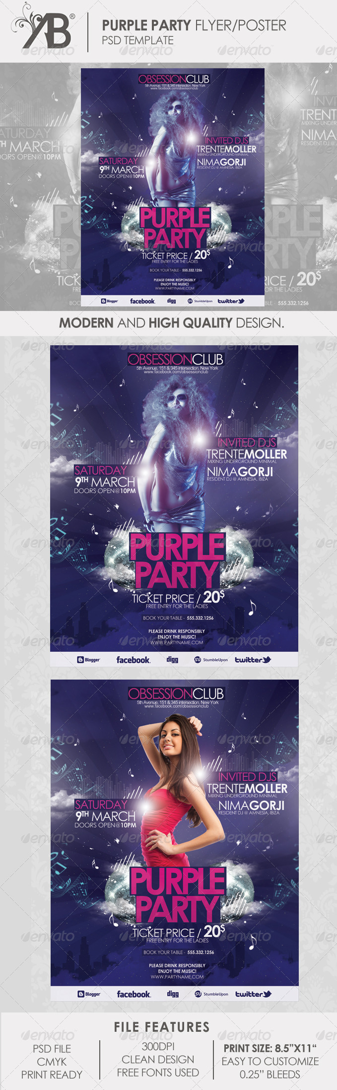 Purple Party Poster - Events Flyers