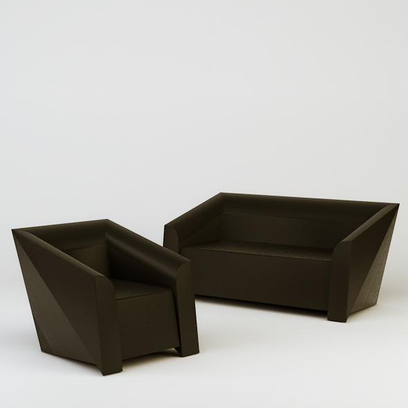 Heller MB Sofa and Armchair - 3DOcean Item for Sale