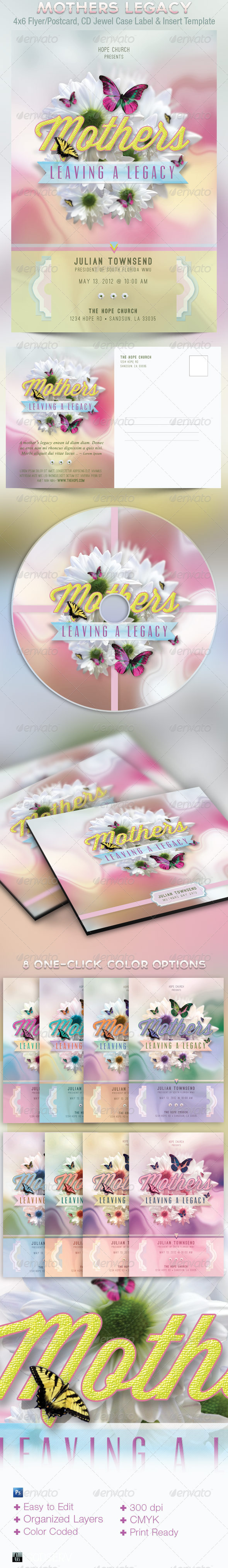 Mothers Leaving A Legacy Flyer and CD Template - Church Flyers