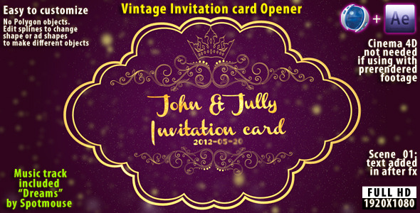 Vintage Invitation Card Vintage Invitation Card