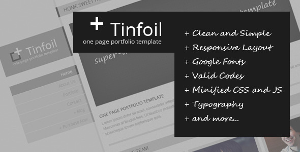 Tinfoil - Responsive One Page Portfolio Template