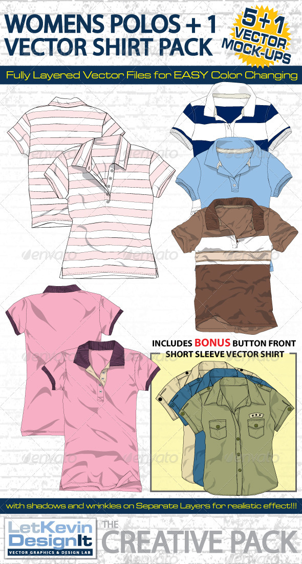 Womens Polo Vector Mock-Ups Template Womens Polo Vector Mock-Ups Template