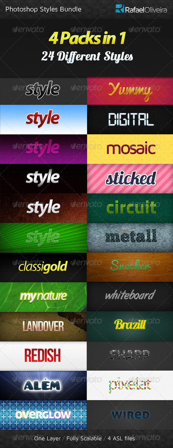 Photoshop Styles Bundle - Text Effects Styles