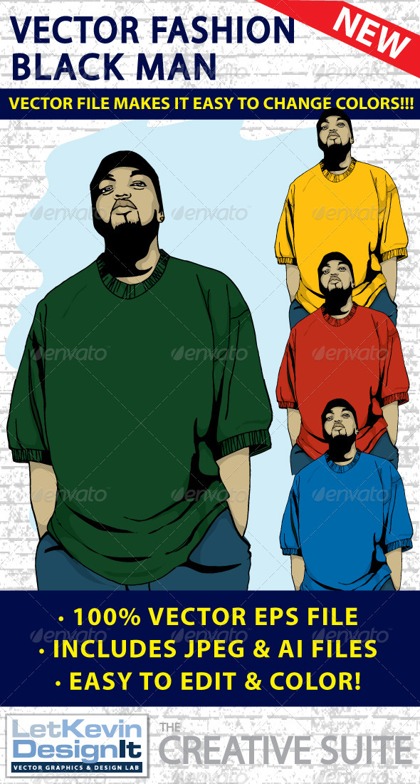 Black Man Vector Fashion Black Man Vector Fashion
