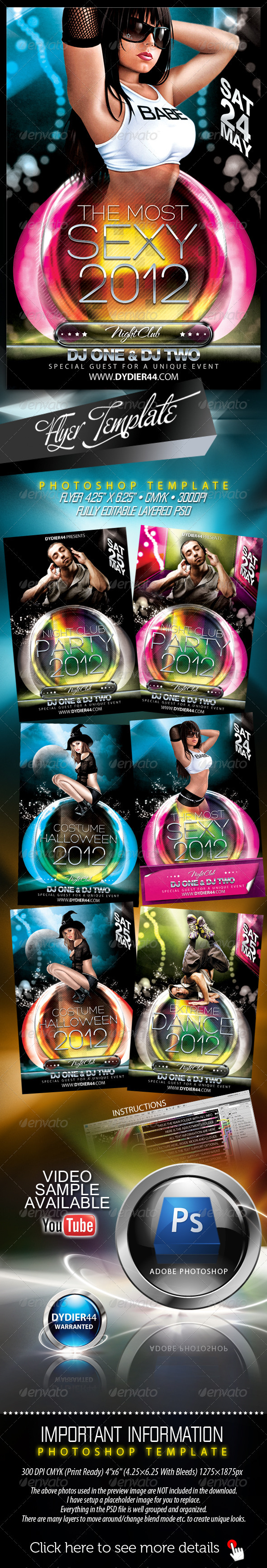 Night Club Party 2012 Flyer Template 4x6 Night Club Party 2012 Flyer Template 4x6