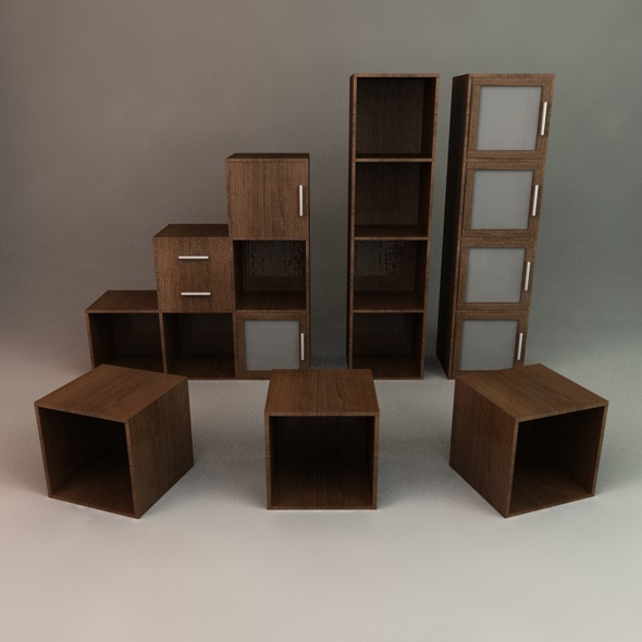 Office Cube Shelving - 3DOcean Item for Sale