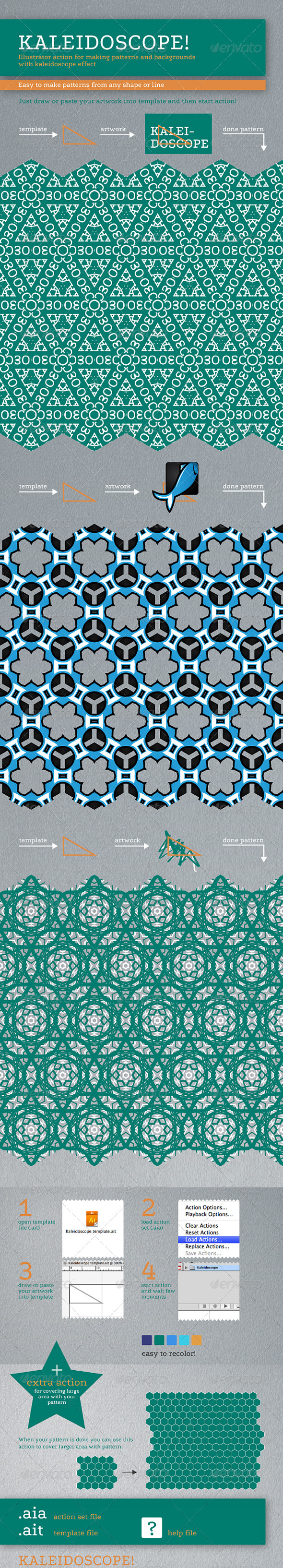Kaleidoscope - Illustrator Action - Actions Illustrator