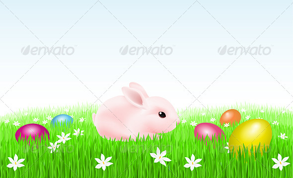 Bunny With Easter Eggs Bunny With Easter Eggs