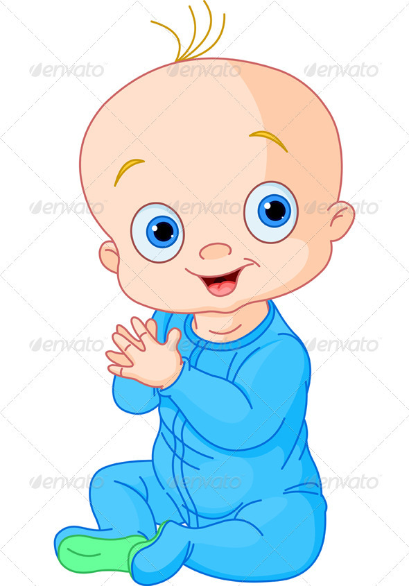 Cute Baby Boy Clapping Hands GraphicRiver