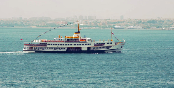 Istanbul Ferry Passing From Left To Right Istanbul Ferry Passing From Left To Right