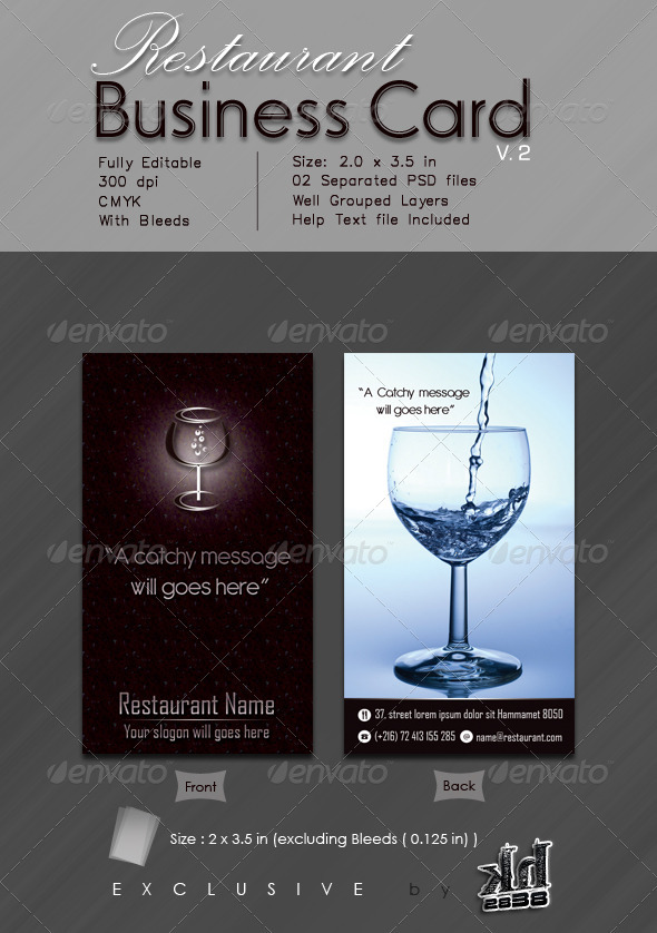 Restaurant Business Card V.2 Restaurant Business Card V.2
