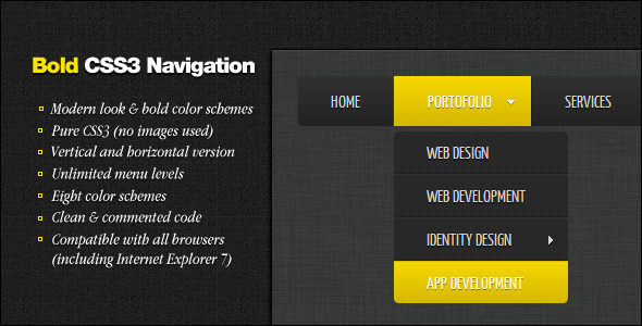 Bold CSS3 Navigation