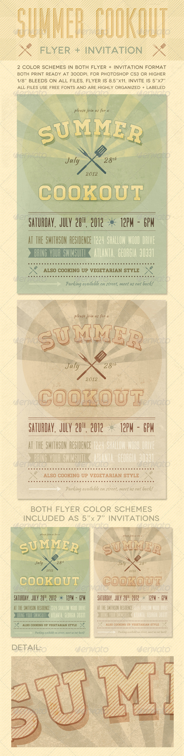 Summer Cookout Flyer + Invite