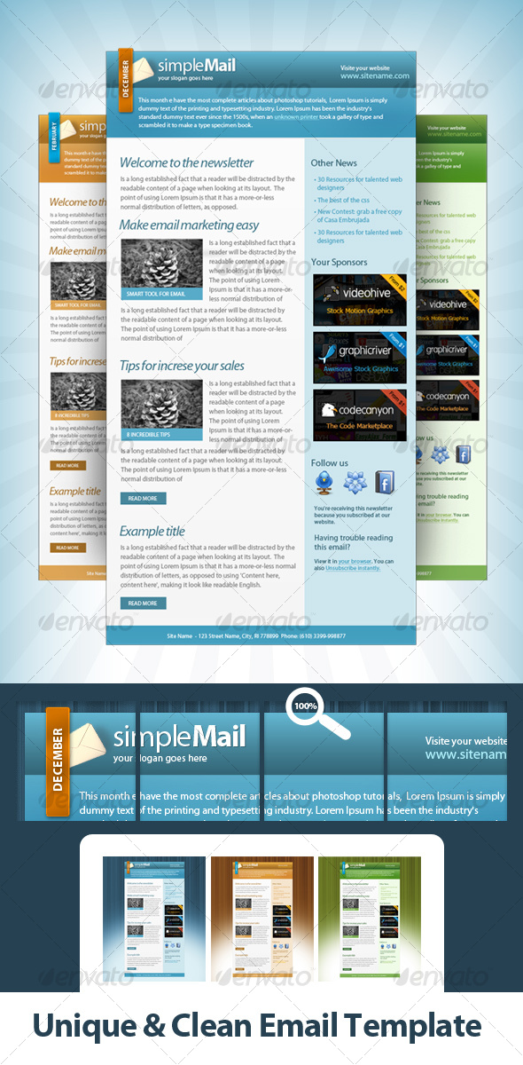 Unique & Clean Email Template Unique & Clean Email Template