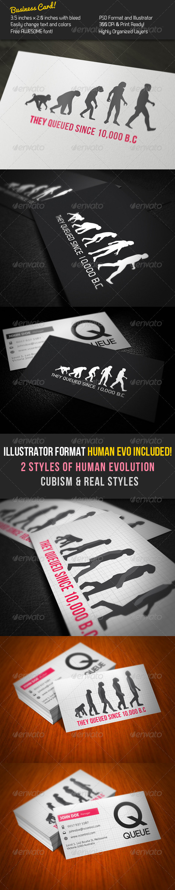 Queue Business Card - Creative Business Cards