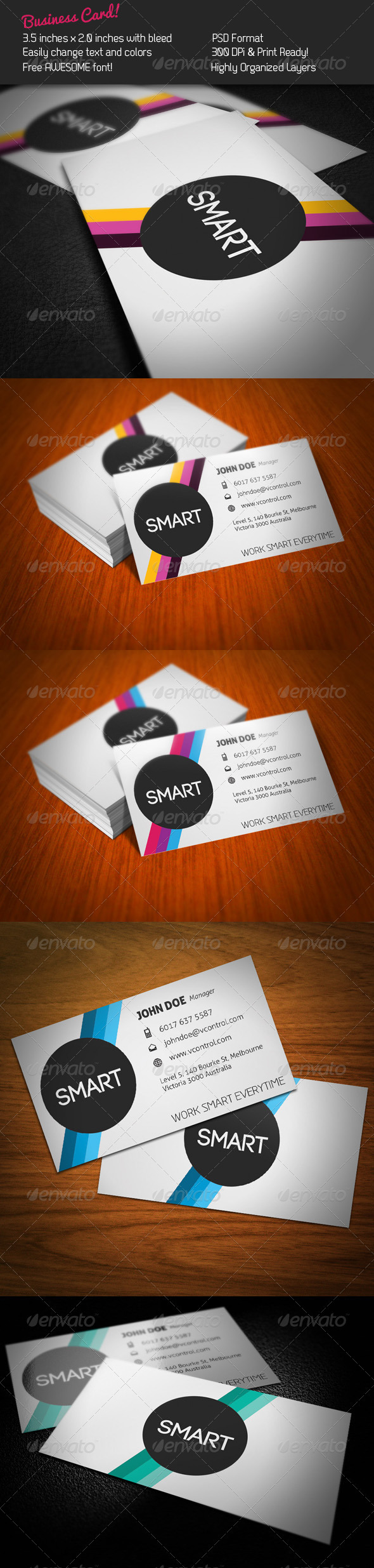 Smart Stripes Business Card