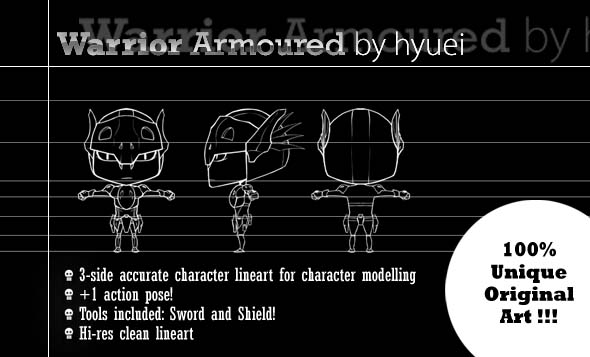 Warrior Character Sheet - 3DOcean Item for Sale