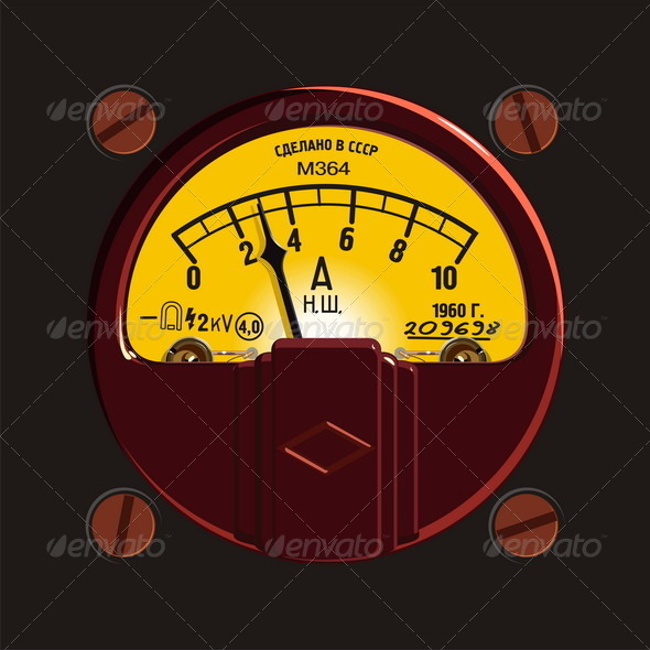 Old-fashioned ampermeter