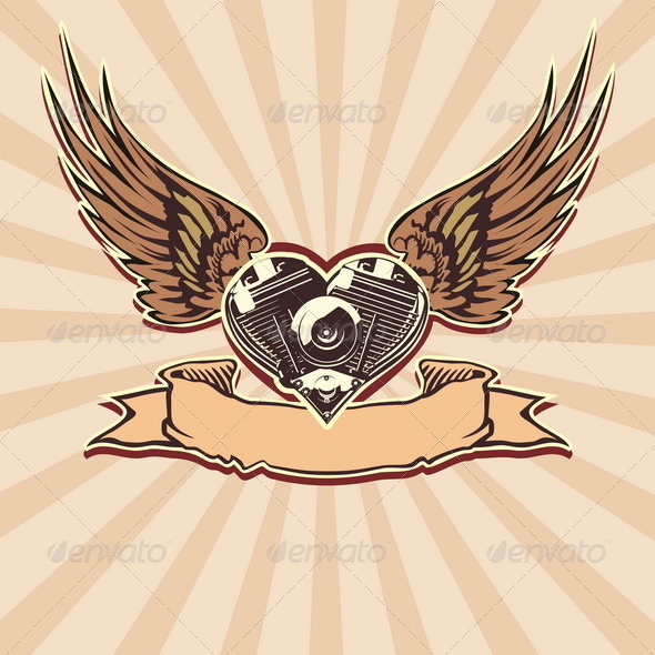 Winged Motorbike Symbol