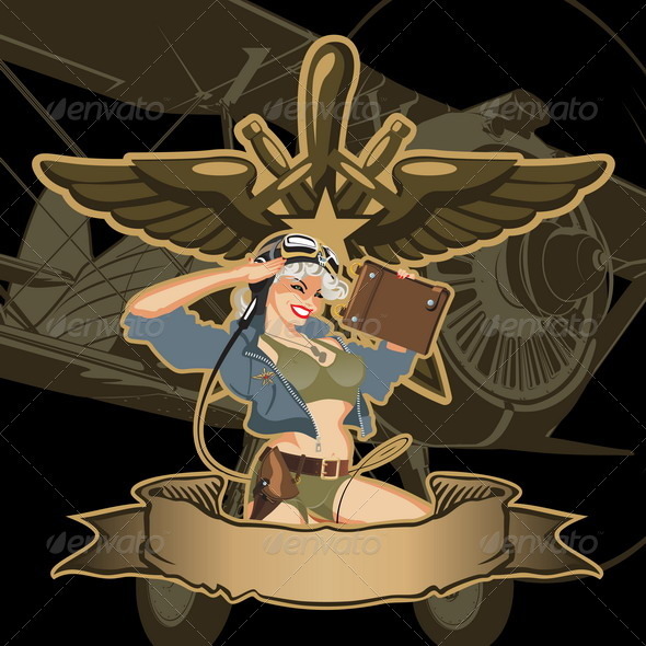 Retro Military Pin-up Retro Military Pin-up