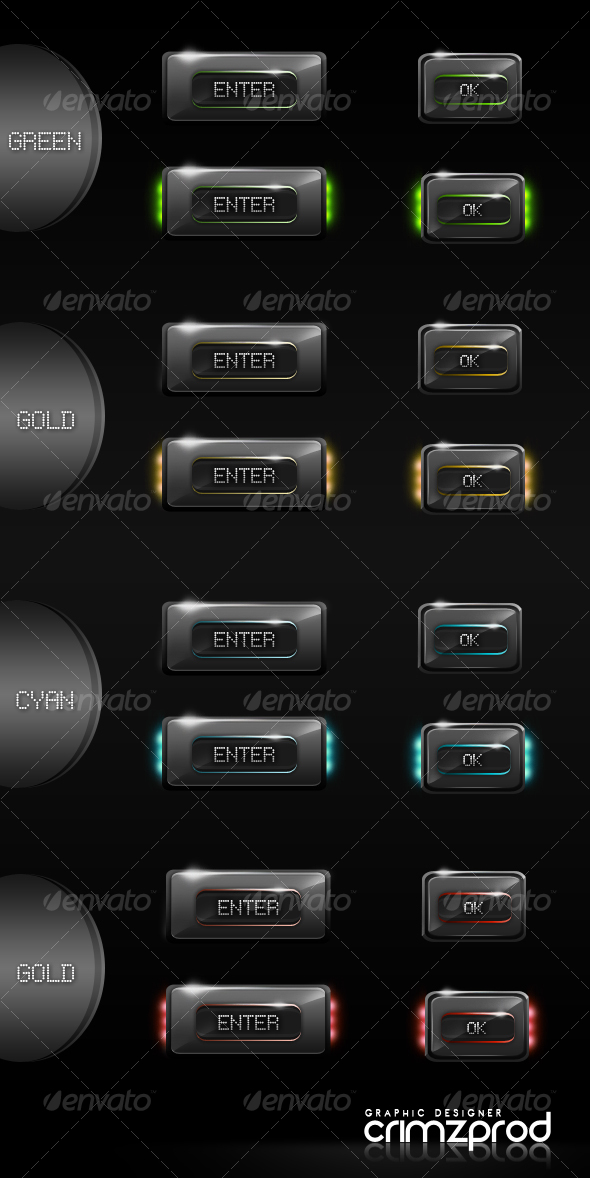 8 Glossy Hi-Tech Buttons 8 Glossy Hi-Tech Buttons
