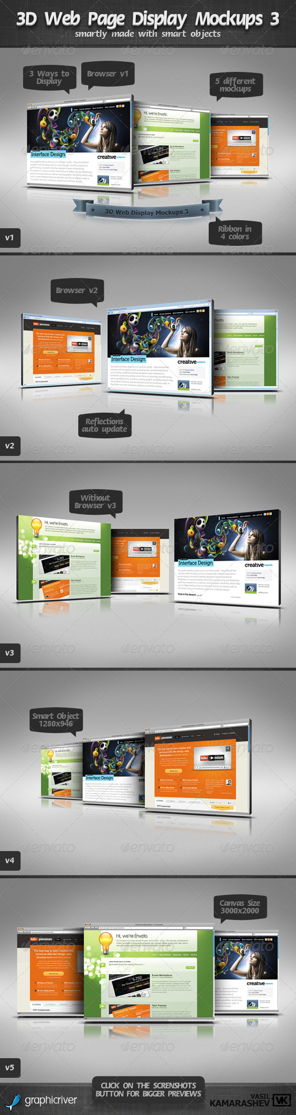 Download 3D Web Page Display Mockups 3 | GraphicRiver