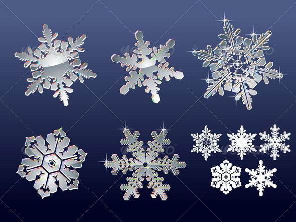 Snowflakes vector Set