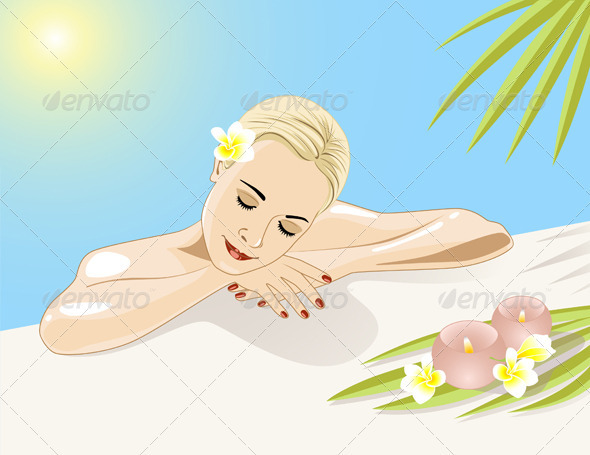 Resting Girl in Swimming Pool Resting Girl in Swimming Pool
