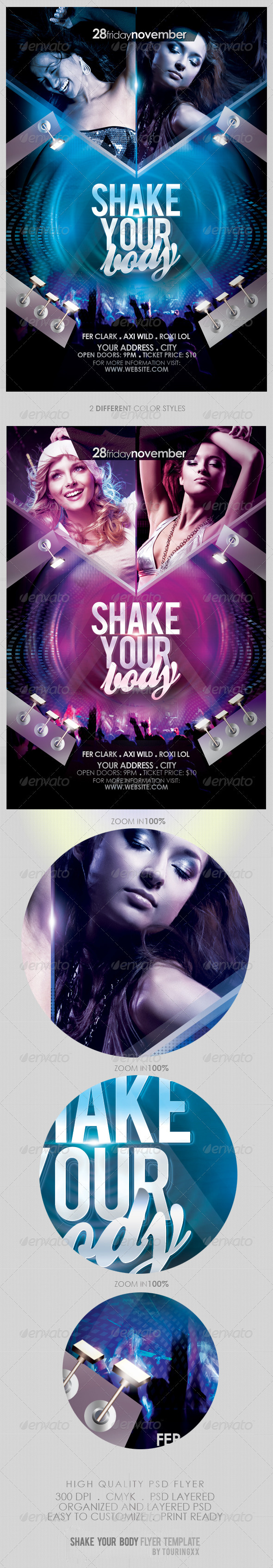 Shake Your Body Flyer Template - Flyers Print Templates