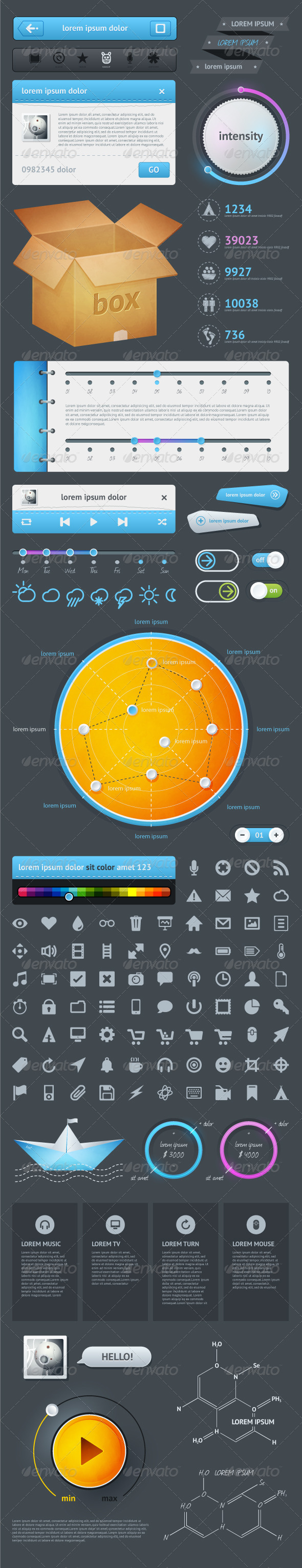 GraphicRiver Elements of Infographics with buttons and menus 2475190 GraphicRiver Elements of Infographics with buttons and menus 2475190