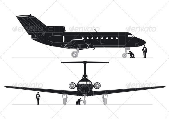 Business Jet Silhouettes