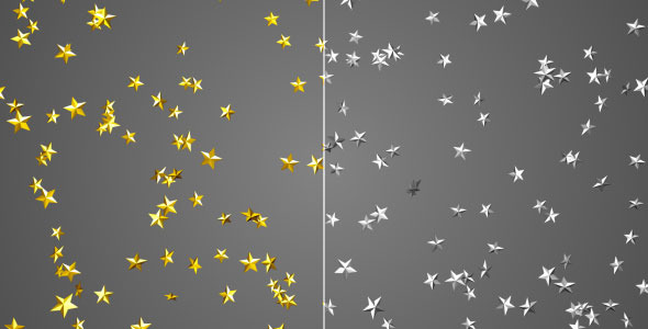Gold and Silver Stars Falling Overlay Set Gold and Silver Stars Falling Overlay Set