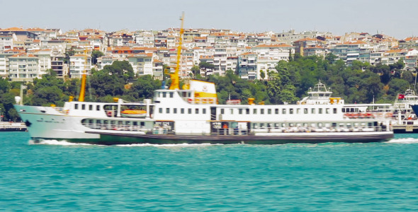 Istanbul Ferry Passing From Right To Left Istanbul Ferry Passing From Right To Left