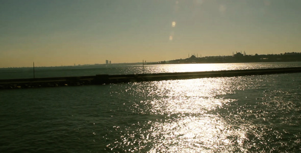 Bosphorus Evening Sun With Wave Breaker Bosphorus Evening Sun With Wave Breaker