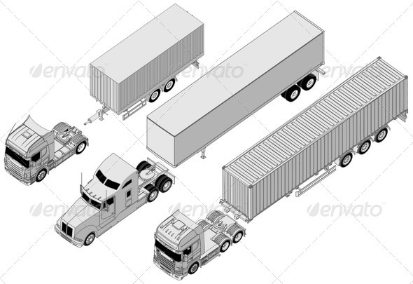 Semi Trucks Set