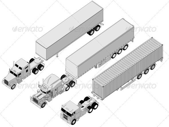 Semi Trucks Set