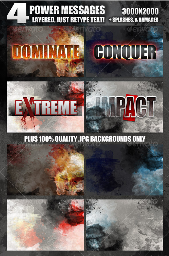 4 Dramatic Message screens just re-type text 4 Dramatic Message screens just re-type text