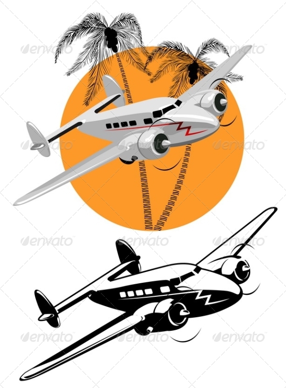 Cartoon Retro Airplane