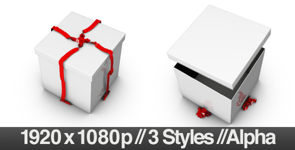 Opening a Wrapped Gift with Alpha Channel Box Opening a Wrapped Gift with Alpha Channel Box