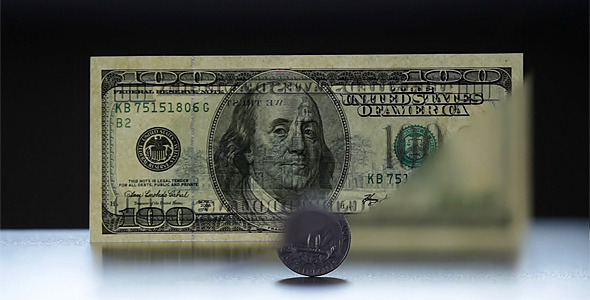 Coin And 100 Dollar Bill Coin And 100 Dollar Bill