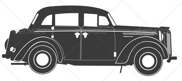 Vector Retro Car Silhouette