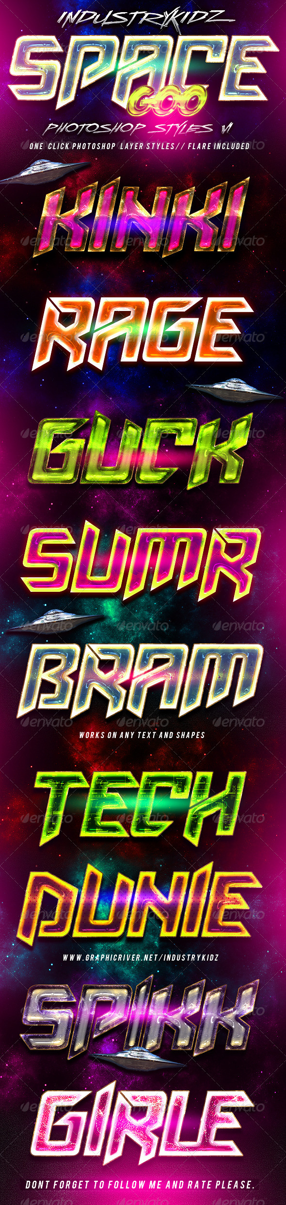 Space Goo Photoshop Styles V1 - Text Effects Styles